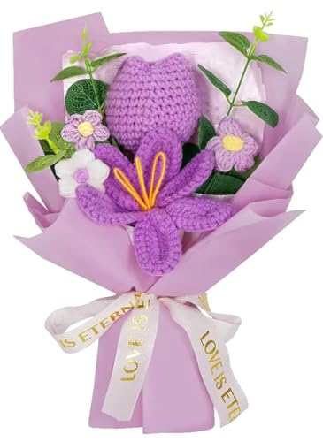 Green & Grow 1pcs Artificial Crochet Flower Bouquet/Artificial Fl...