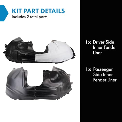 Image of TRQ Inner Fender Liner Set Compatible with 2016-2017 Jeep Cherokee CH1248182 CH1249162