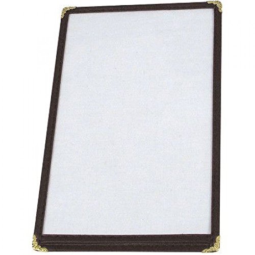 Winco Single Menu Cover, 8.5-Inch x 5.5-Inch, Black, 10 Pack!