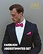 Massi Morino Fliege Rosa mit Einstecktuch für Herren Set - Anzug Herrenfliege zur Hochzeit - Verstellbare Schleife in Pink