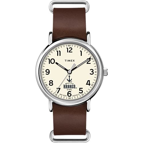 Montre Timex Seattle Kraken en Cuir Véritable et Cadran Moderne 40mm