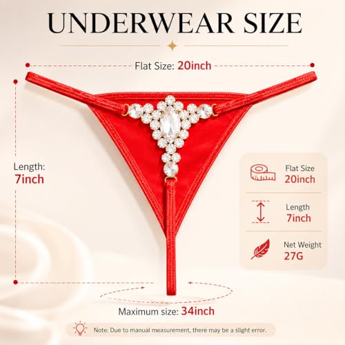 Image of Sexy Underwear for Women Elegant Rhinestone Panties Adjustable Waist Straps Crystal Thongs hilos sexys para mujer hot