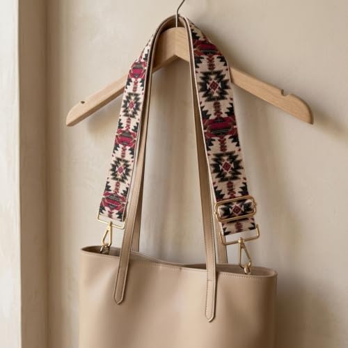 Image of Flower Purse Strap Replacement Embroidery Crossbody Shoulder Strap for Handbag Canvas Purse Extender Accessories
