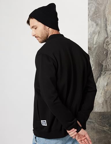 Image of Amazon Brand - Symbol Men Cotton Blend High Neck Zipper Sweatshirt (Available in Plus Sizes)