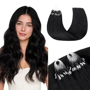  Micro Link Tip Hair Extensions, Cold Fusion, 22inch 100g 100S | 1 Jet Black, Remy Human Hair Micro Bead Loop, Voluminous