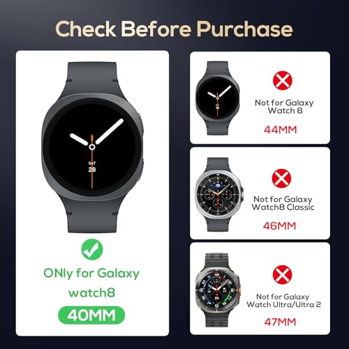Verre trempé Samsung Galaxy Watch 8 40mm Lot de 3+2 films