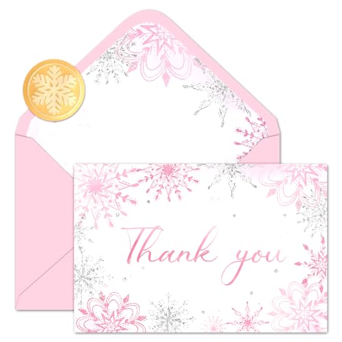 Cartes de remerciement Noël avec enveloppe autocollante pour invitation hiver