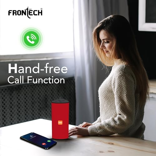 Image of FRONTECH Multimedia Speaker with FM Radio /USB /TF /and Aux Support 3 W Bluetooth Speaker / 800 mAh Battery, 1 Year Warranty (Red- SW-0182)