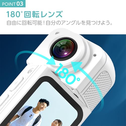 【日本企業】 SKK アクションカメラ 小型アクションカメラ 超軽量 SDカード32G付属 180°回転レンズ コンパクトサイズ 超精細ディスプレイ WIFI転送機能 写真/ビデオ (ブラック)