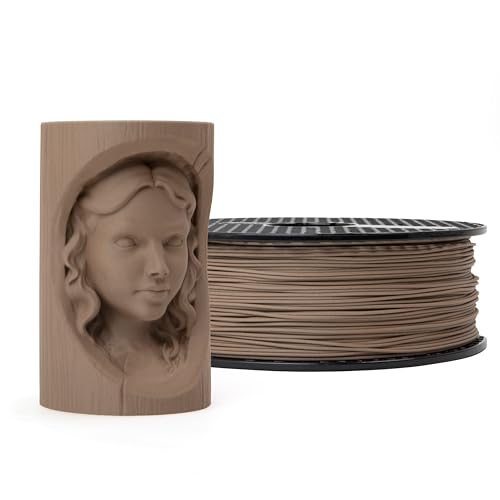 Prusament 3D Printer Premium Filament Woodfill Pastel Brown 1.75mm - 1kg NFC Spool - Wood Fiber Composite - Authentic Wood Appearance - Ideal for Design & Decorative Prints