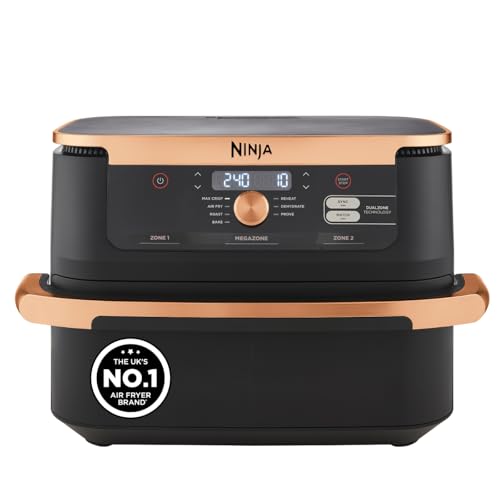 Ninja Foodi FlexDrawer Air Fryer Dual Zone Black and Copper AF500UKCP