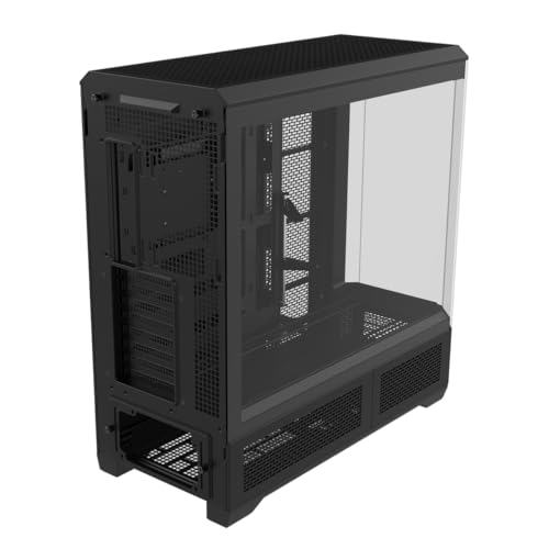 Image of Thermaltake View 600 TG; Full Tower; 420mm Radiator Support; 480mm GPU Clearance; Hidden Connector Support; Rotatable PCIe Slots; 220mm PSU Clearance; Black; CA-11H-00F1WN-00