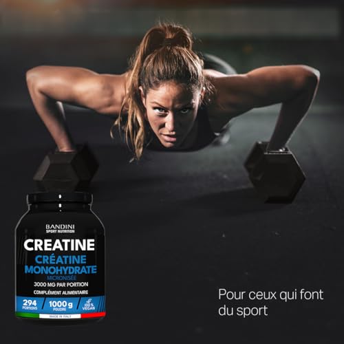 Bandini® Créatine Monohydrate Poudre 1 kg 100% Pure pour l‘Entraînement de Force | Creatine Micronisée 1kg Haut dosage Sport & Fitness | Pre Workout Puissant | 292 Portions | Micronized Vegan Powder – Image 7