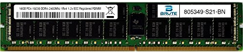 Brute Networks 805349-S21-BN - 16GB PC4-19200 DDR4-2400Mhz 1Rx4 1.2v ECC Registered UDIMM (Equivalent to OEM PN # 805349-S21)