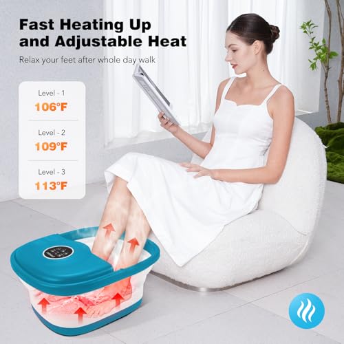Spa de pies plegable con masaje y calor KNQZE miniatura 2