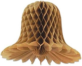 Club Pack of 48 Brown Kraft Honeycomb-Cut Bells 5"