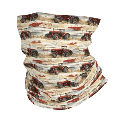 Novastar Polainas de cuello para hombres y mujeres, bandanas con estampado de tractor de grano de madera roja, pasamontañas, máscara de media cara, bufanda para el cuello