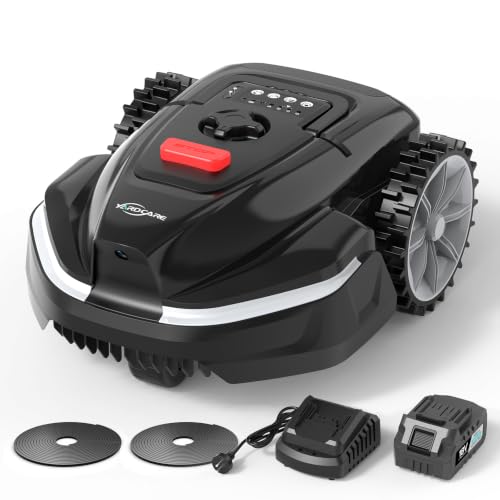 YARDCARE V3 Robot Cortacésped sin Cable Perimetral, Navegación Visual con IA, Detección de más de 150 Obstáculos, Control por App, Motor sin Escobillas, 50 dB, Altura de Corte Ajustable