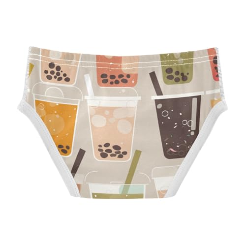 KLL Bubble Tea Pattern Toddler Boy Comfort Underwear Briefs Breathable Children Panties2