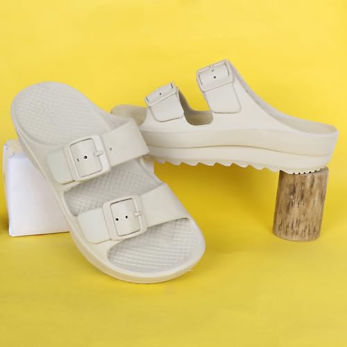 Image of Aqualite Women's Slides Slippers - Slip-On Flat Base Flipflop Lightweight, Anti-Skid & All-Day Comfort | Casual Home & Outdoor Sandals for Women