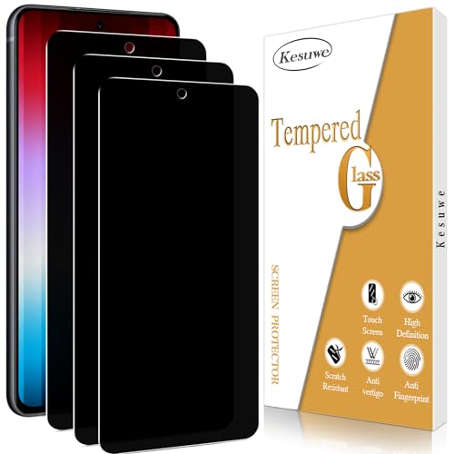 Kesuwe [3 Piezas] Protector Pantalla de Privacidad para Samsung Galaxy S21 FE 5G, Anti Espía, Dureza 9H Cristal Templado, Antiarañazos, Antihuellas, Sin Burbujas