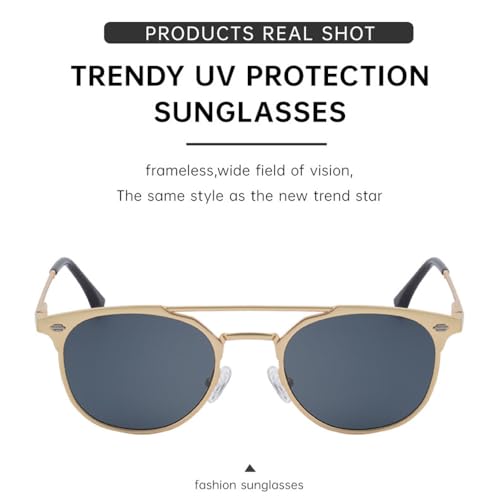 Men Double Bridge Gradual Change Metal Sunglasses Uv400 Driving Fishing for outdoor sports running and riding4
