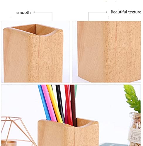 Armiya Pen Organizer Wooden Pencil Holder For Desk Office Organizer Natural Wood Pen Holder Storage Box Home Supplies (Black Walnut) #TOP1
