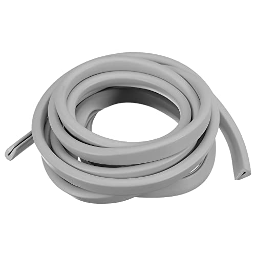 uxcell U Channel Edge Trim, 13.1ft Length Rubber Guard Seal Strip Edge Protector Fit for 0.5-1.5mm Edge, (5/32" W x 9/32" H) Gray