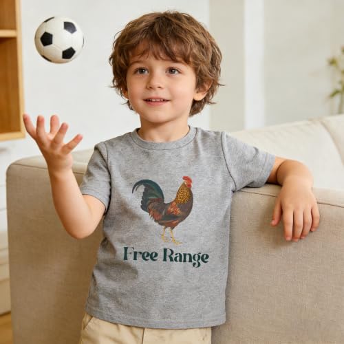 Image of Kids Short Sleeve Tees Toddler Crewneck T-Shirts Boys Girls Dino Raccoon Excavator Silly Goose Flower Girl Tops 2-7 Years