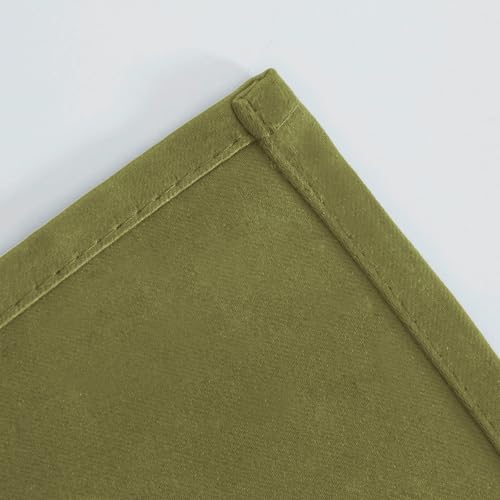 Image of LEMOMO Blackout Curtains 66 x 72 Inch Long Olive Green Curtains Set of 2 Panels Room Darkening Curtains for Bedroom and Living Room