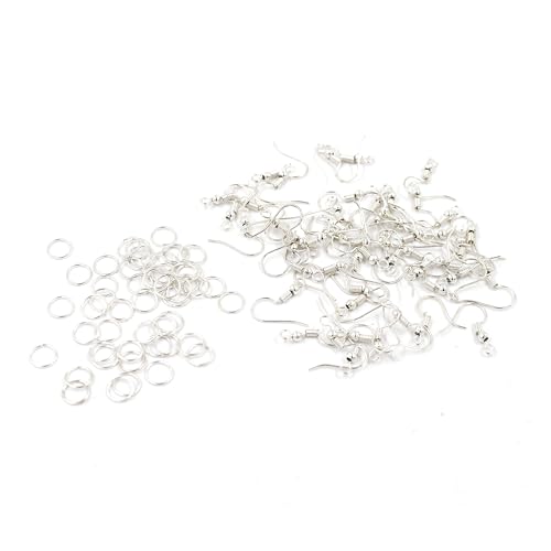 Image of IVEI DIY Earring Hooks & Jump Rings for Jewellery Making - Bulk Pack | DIY Projects, Quilling & Craft | Ideal for Artists, Professionals, Kids (Set of 100 - Mixed)
