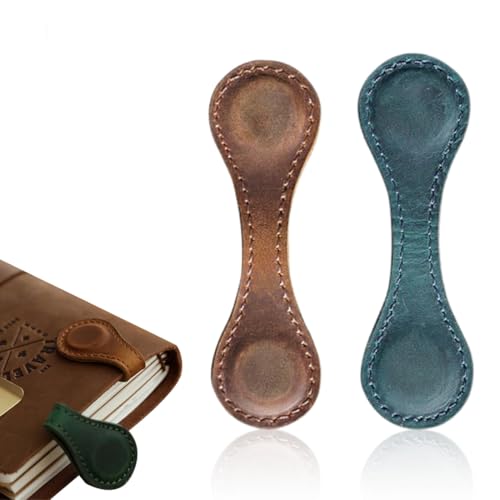 Marcapáginas, 2 Piezas Marcapáginas Magnetico, Marcadores de Libros de Piel Auténtica, Regalos para Amantes de los Libros, Marcapáginas Clip de Página para Profesores Estudiantes