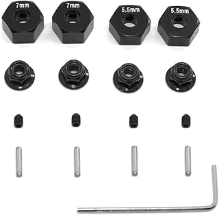 C32055BLACK Alloy 12mm Hex Wheel Adapters for 1/10 Slash 2WD, Stampede 2WD, Rustler 2WD