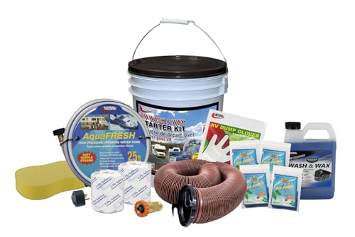 Image of Valterra K88131 Starter Kit (Deluxe RV with Bucket and Wash & Wax Kit),1 Pack, White