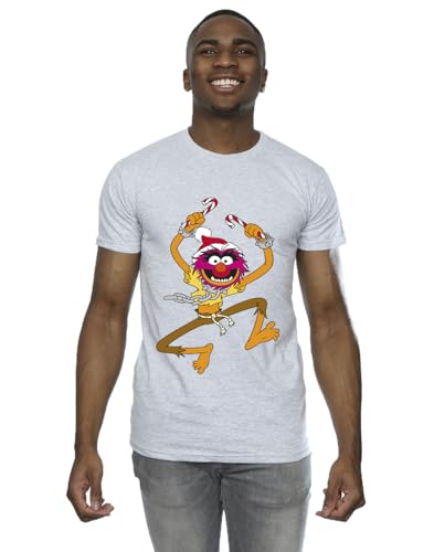 Image of Disney Men's The Muppets Animal Christmas T-Shirt Sport Grey Large