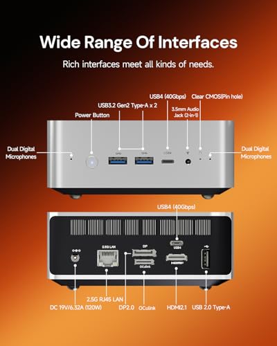 Image of Reatan X8 Ryzen AI 9 HX 470 Mini PC(86 Tops,12C /24T up to 5.2GHz) 48GB DDR5 5600MHz 2TB PCIe 4.0 SSD, Radeon 890M, OCuLink /2xUSB4 /DP,Quad 8K Display, 2.5G LAN, Wi-Fi 7 /BT 5.4, AI /Dev /Creator /Gaming