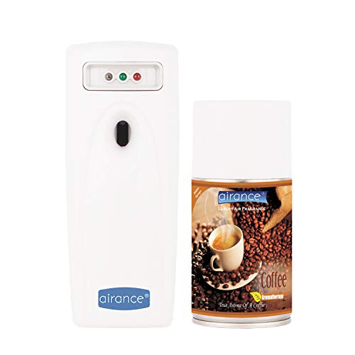 Airance Room Freshner Electronic Spray Automatic (2 Years Warranty) Air Freshner Machine/Fragrance Aroma Aerosol Perfume Dispenser A3 with Air Room Freshener Refill – Coffee – 250 ML