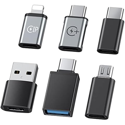 (6 Pack) Type C Female to USB Adapter,Type C Female to Android Male,for iPhone Female to Type C Male,Suitable for iPhone 15ProMax14 13,Samsung S22 Cover