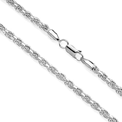 Aka Gioielli® - Herren Damen Halskette 925 Sterling Silber - Kordelkette 3.8 mm Cover