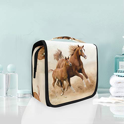 Caballo Corriendo Bolsas de Aseo Neceser de Maquillaje Colgante Plegable Cosmético Bolso de Artículos de Tocado para Mujeres Niñas Cover