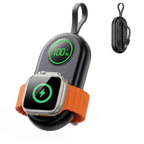 2026 Upgraded 2500mAh Portable Charger for Apple Watch, 2-in-1 Magnetic Wireless Fast Charging for...