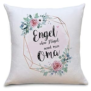 OWLBOOK Engel Oma Flauschige Kissenhülle mit Motiv Geschenke Geschenkideen für Oma zum Geburtstag