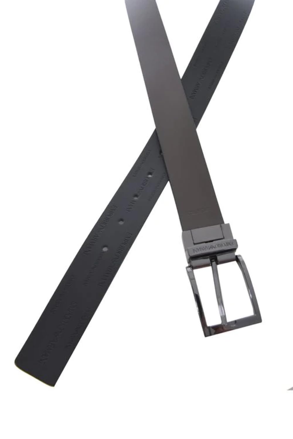 Emporio Armani MAN CINTURA REVERSE MULTI LOGO NERO-MORO