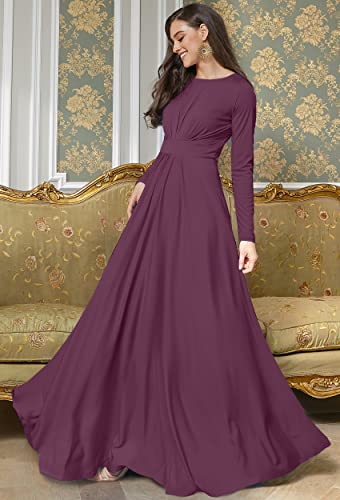 Image of KOH KOH Womens Long Sleeve Flowy Modest Elegant Evening Maxi Dress Gown