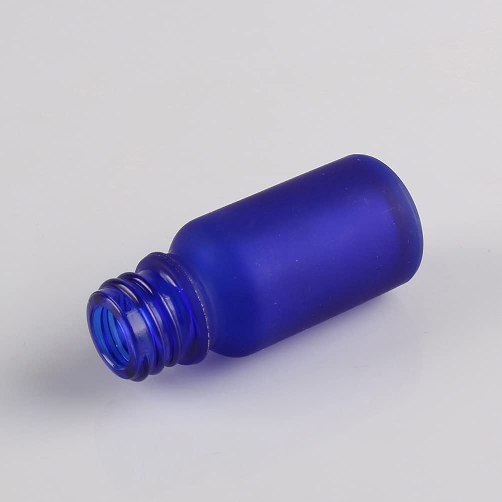 24 Pièces 10ml Flacons en Verre Bleu Mat avec Pipettes, 10 ml Bouteilles Compte-gouttes en Verre Vides avec Bouchon à Vis Or Pour Les Huiles Essentielles Aromathérapie