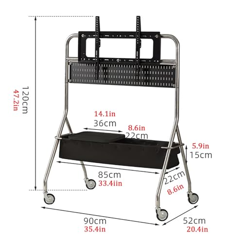 Soporte móvil para TV de 40-80 pulgadas con ruedas y cesta miniatura 2