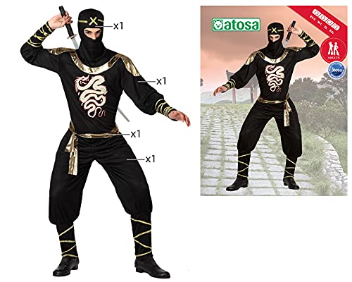 ATOSA Ninja-Kostüm In Größe XL – Komplett-Set Mit Maske Und Kopfbedeckung