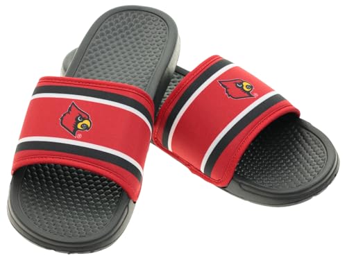 Image of FOCO NCAA Printed Team Logo and Color Stripes Comfortable Slide Sandals