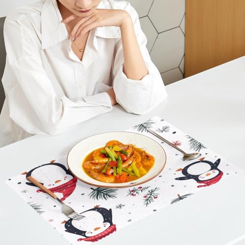 Sets de table Noël anti-tache lavables pour table de salle à manger