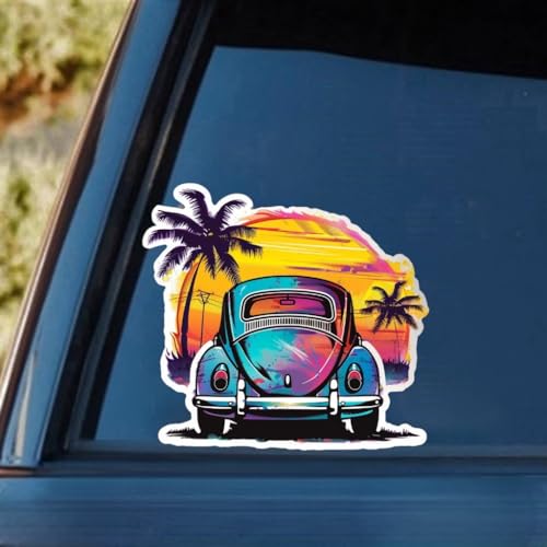 Image of Cool Summer Beetle Vibrant 66 Vinyl Bumper Decal Sticker for Windows, Cars, SUVs, Bikes, Laptops, Notebooks etc Waterproof (11 inch Inch)